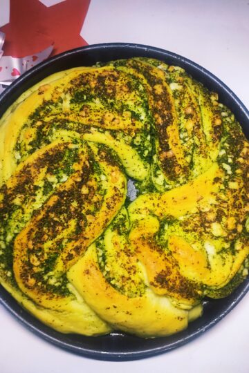 braided pesto bread wreath