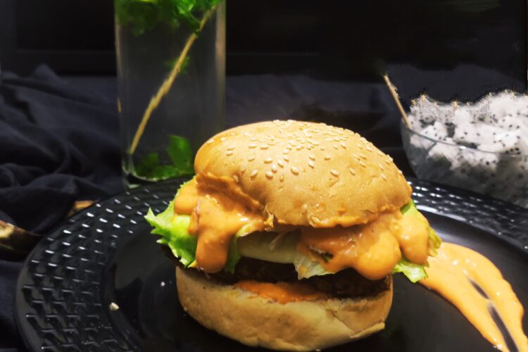 spicy paneer burger