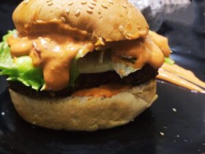 spicy paneer burger