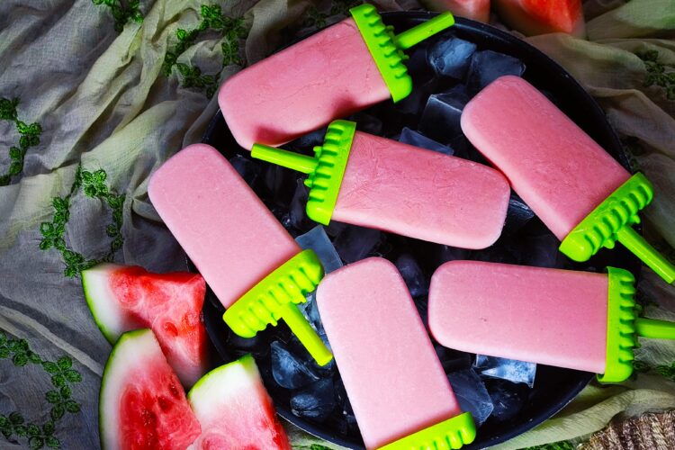 watermelon yogurt popsicles