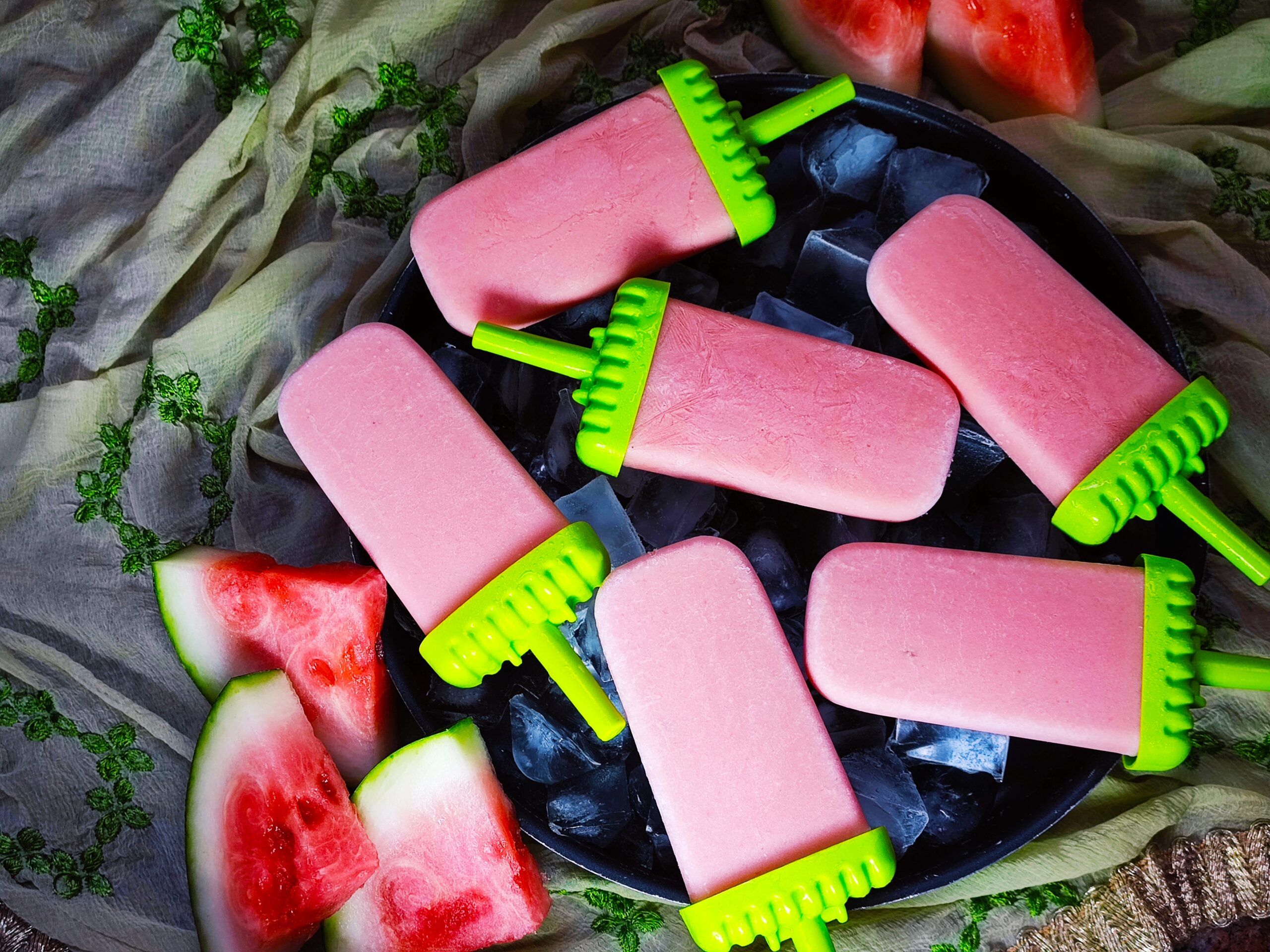 watermelon yogurt popsicles