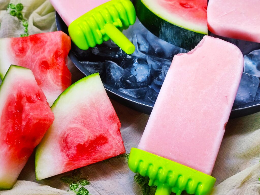 watermelon yogurt popsicles