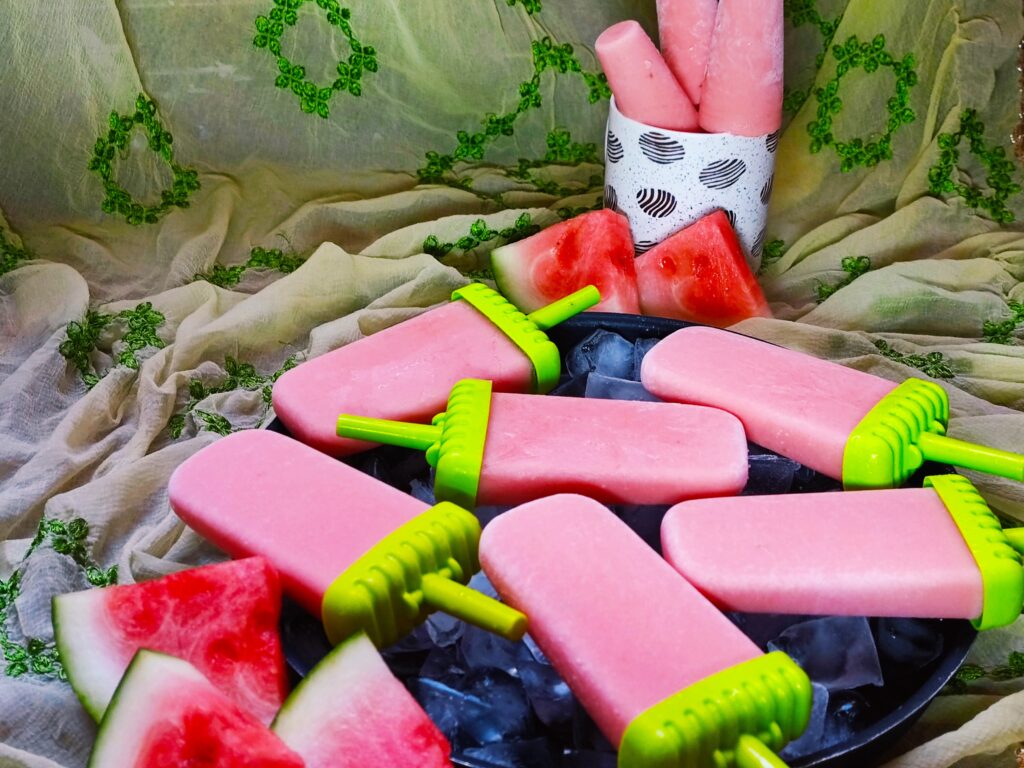 watermelon yogurt popsicles